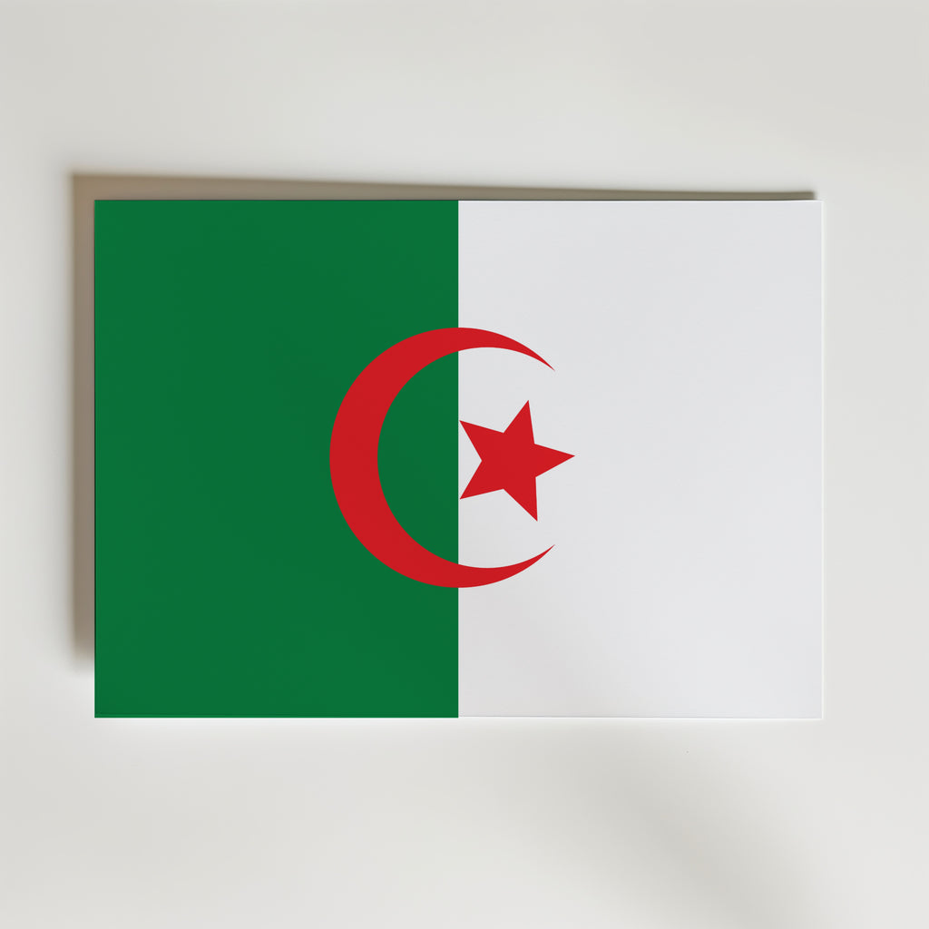 Algeria National Flag Poster – modern konst och stilren konsttryck för hemmet hos Bozetto