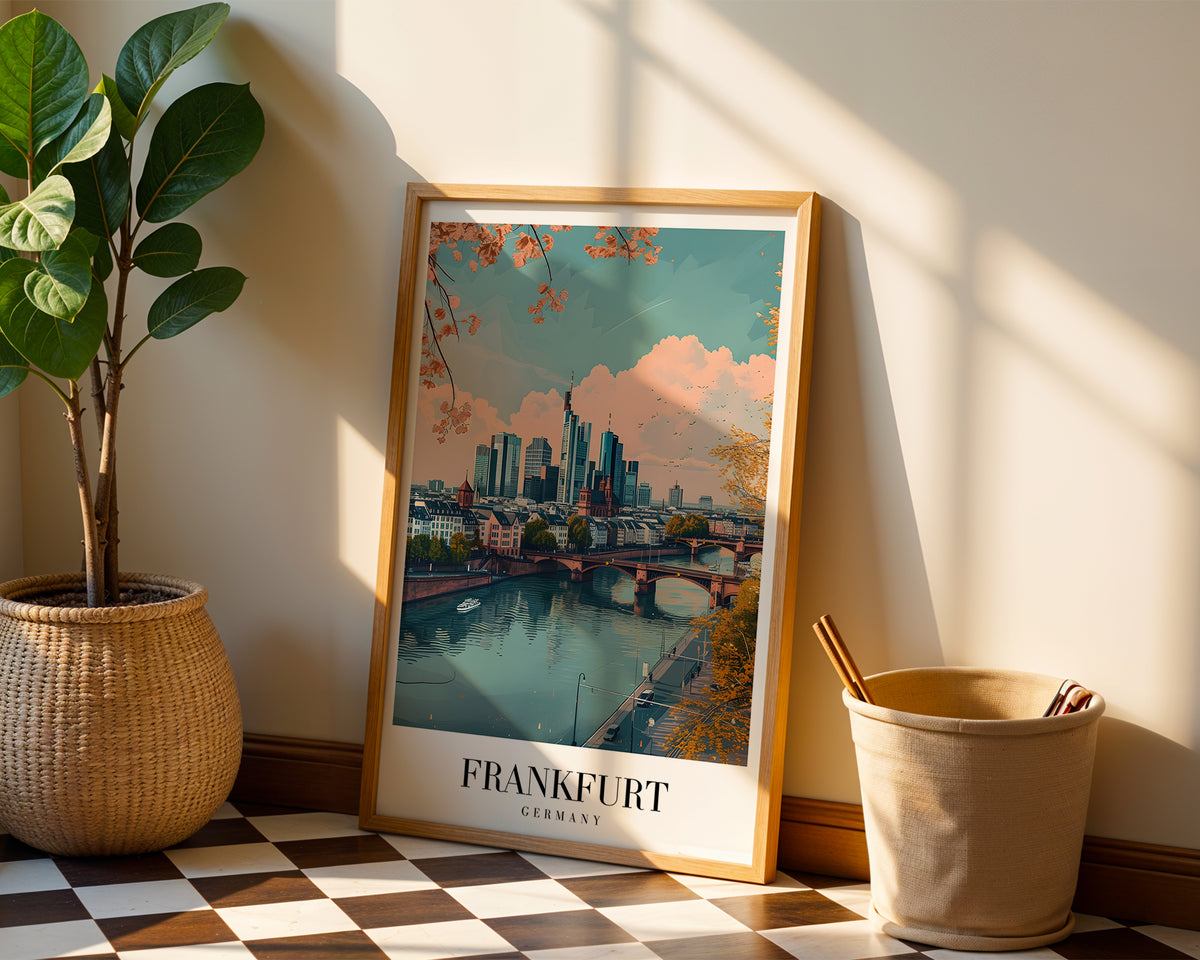 The Frankfurt poster visualiserad på vägg – se rätt storlek med mockup från Bozetto