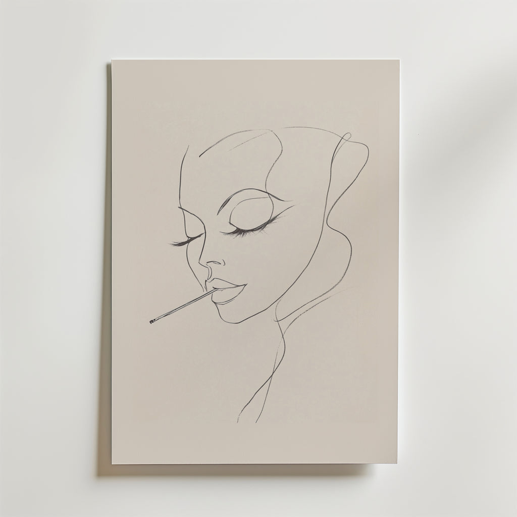 Vintage Femme Smoking – stilfullt konsttryck från Bozetto, tryckt på matt finpapper
