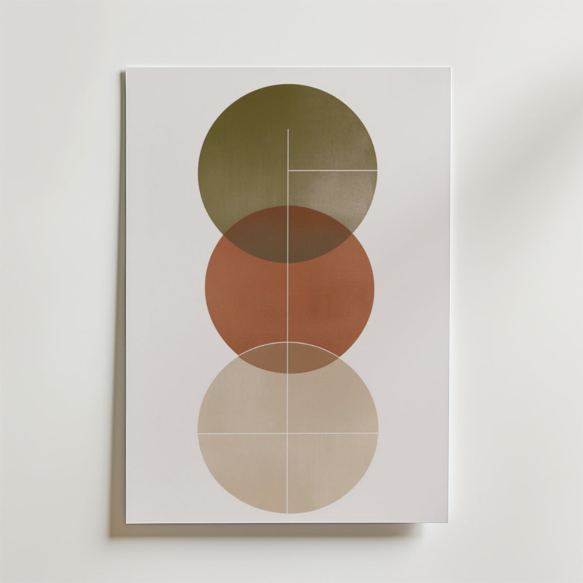 Abstract Round Shapes – stilfullt konsttryck från Bozetto, tryckt på matt finpapper