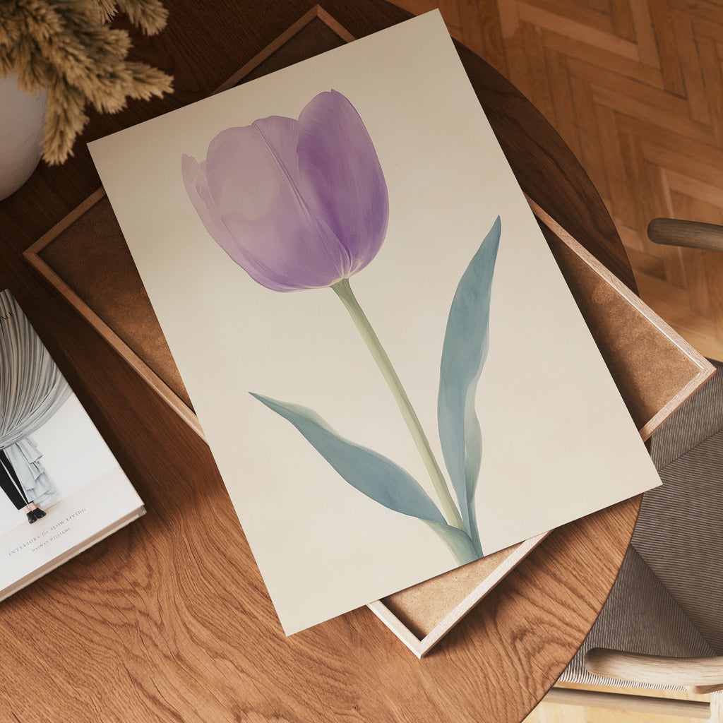 Purple tulip poster visad rakt fram – Bozetto affisch i hög tryckkvalitet i hög tryckkvalitet