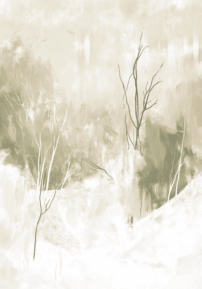 Abstract Winter Silence poster visad rakt fram – Bozetto affisch i hög tryckkvalitet