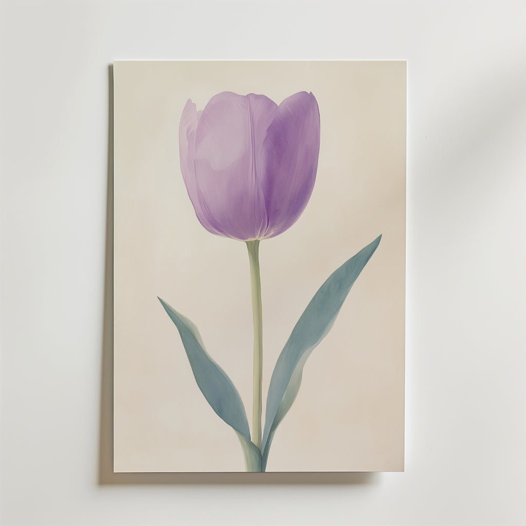 Purple tulip – stilfullt konsttryck från Bozetto, tryckt på matt finpapper i hög tryckkvalitet
