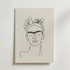 Frida Inspired Line Art No.2 – stilfullt konsttryck från Bozetto, tryckt på matt finpapper