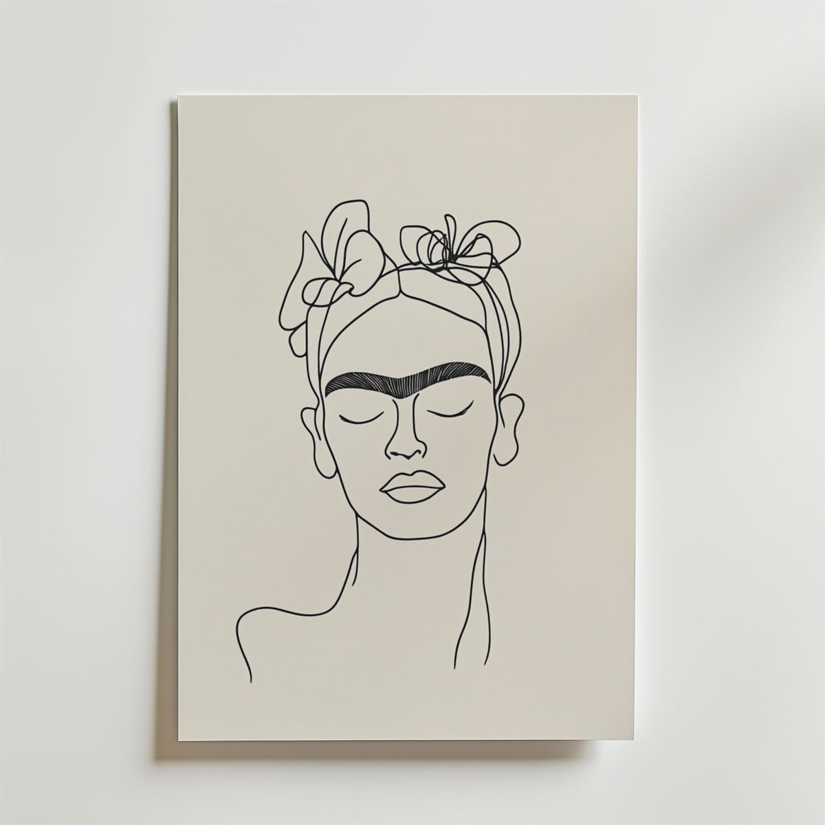Frida Inspired Line Art No.2 – stilfullt konsttryck från Bozetto, tryckt på matt finpapper