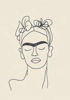 Frida Inspired Line Art No.2 poster visad rakt fram – Bozetto affisch i hög tryckkvalitet