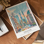 Denver Downtown Skyline – affisch med stilfullt motiv från Bozetto i hög kvalitet