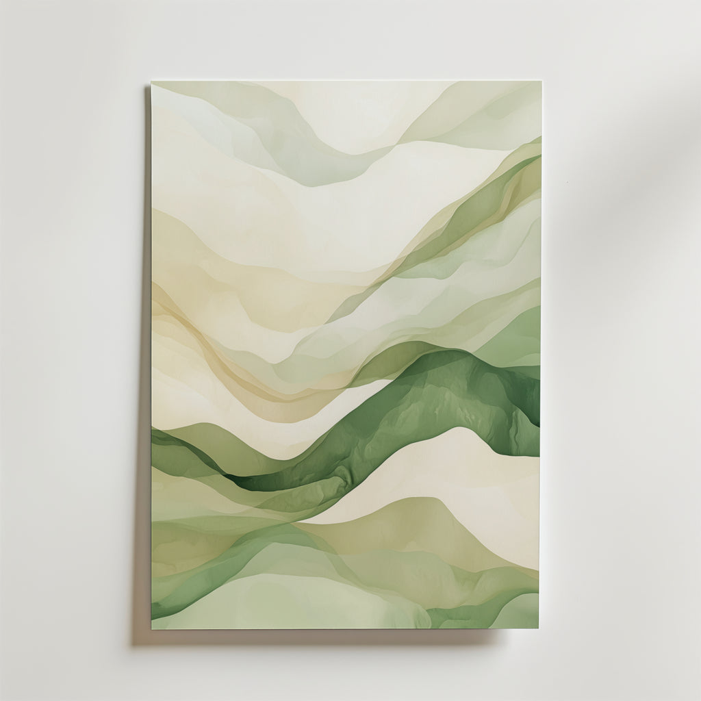 Abstract Waves of Serenity – stilfullt konsttryck från Bozetto, tryckt på matt finpapper