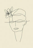 Floral Mind Line Art – affisch med snyggt motiv, köp enkelt hos Bozetto i flera storlekar