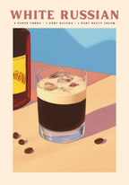 White Russian Cocktail poster visad rakt fram – Bozetto affisch i hög tryckkvalitet