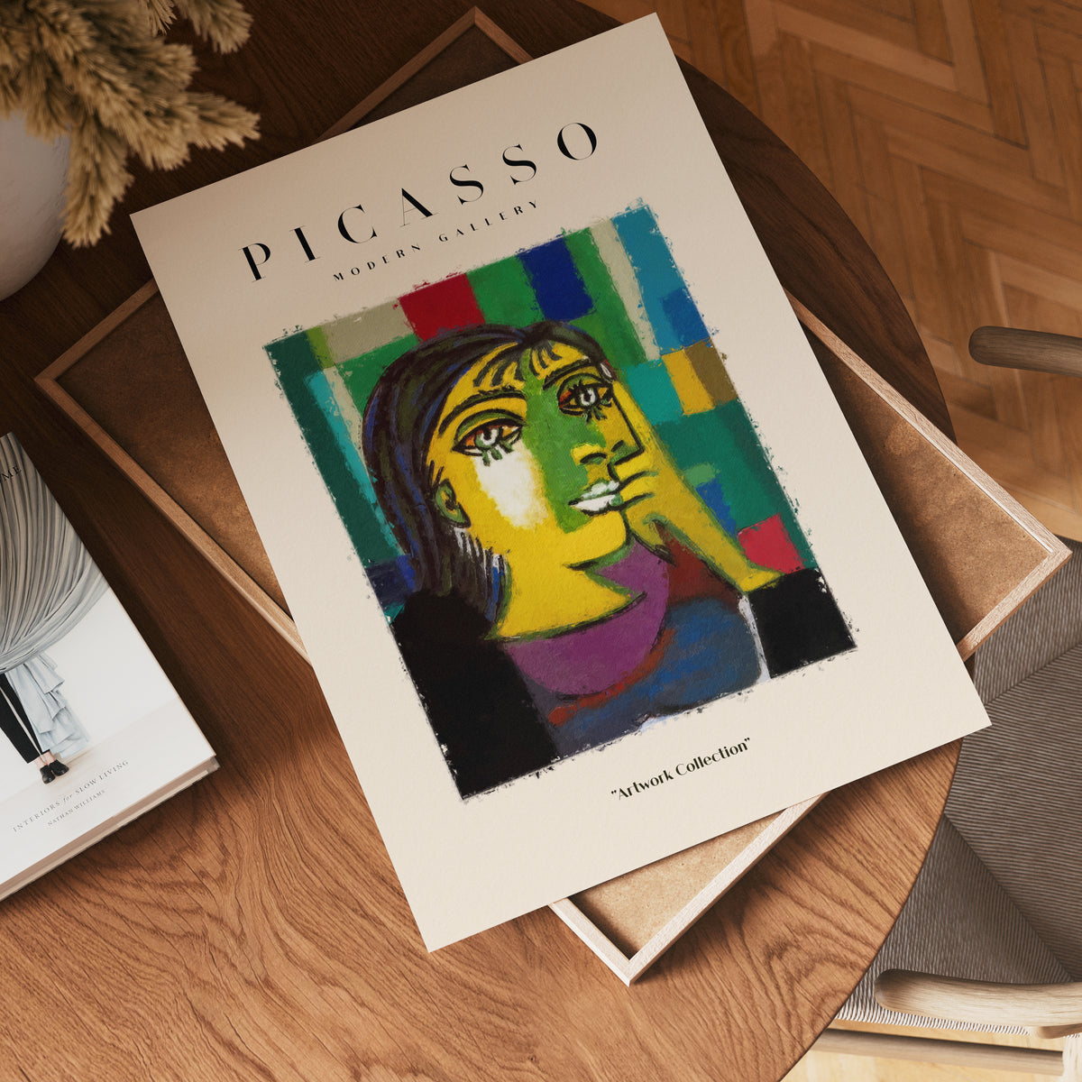 Picasso Vibrant Femme Portrait – stilfullt konsttryck från Bozetto, tryckt på matt finpapper