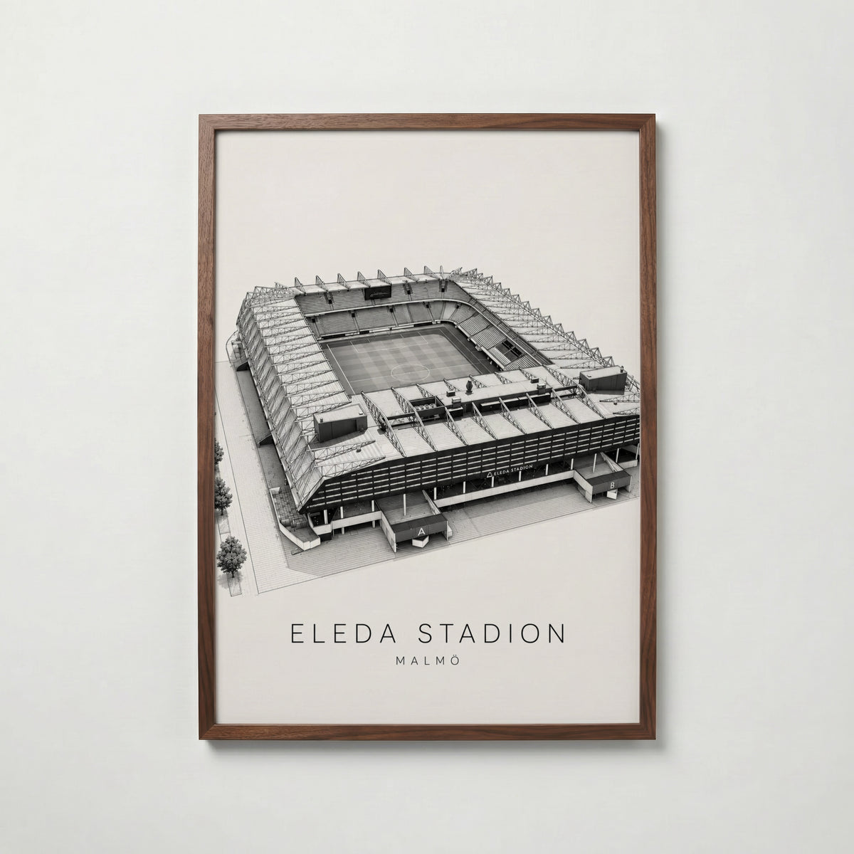 Eleda Stadion i valnötsram med mörkt trä – köp enkelt hos Bozetto i hög kvalitet