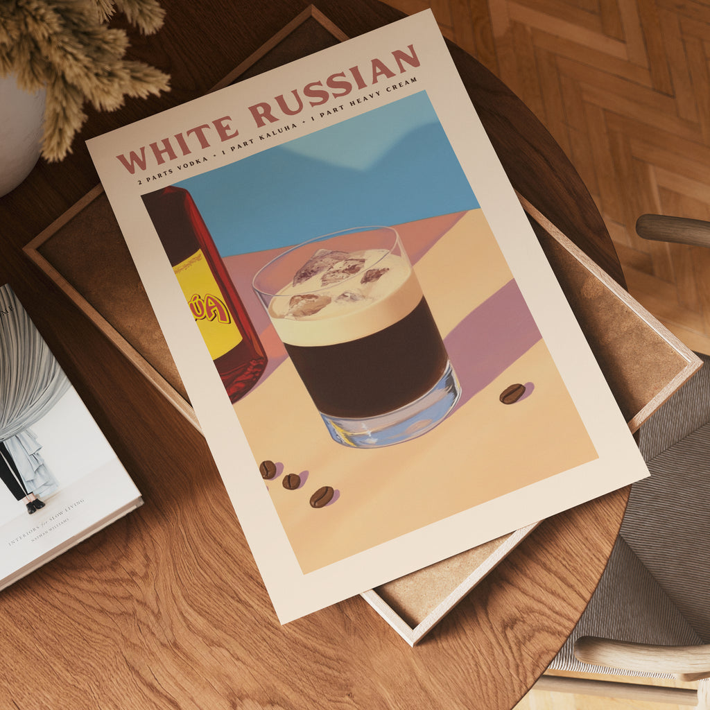 White Russian Cocktail – affisch med stilfullt motiv från Bozetto i hög kvalitet