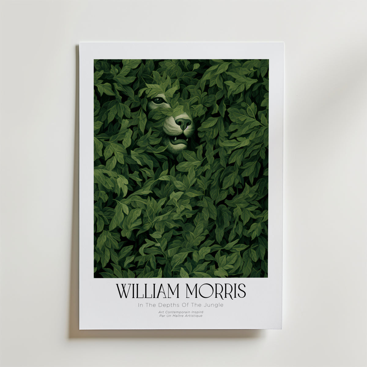 William Morris Hidden Lion – stilfullt konsttryck från Bozetto, tryckt på matt finpapper