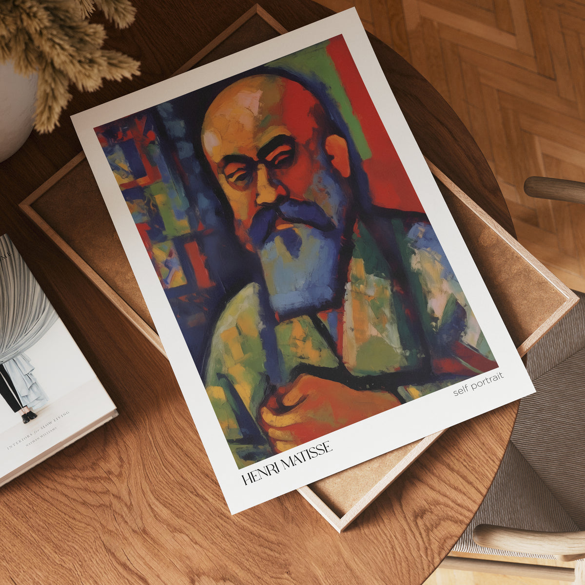 Self Portrait in Red & Blue – affisch med stilfullt motiv från Bozetto i hög kvalitet