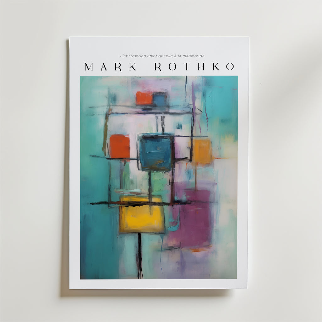 Vibrant Constructs Mark Rothko affisch på neutral bakgrund – poster från Bozetto