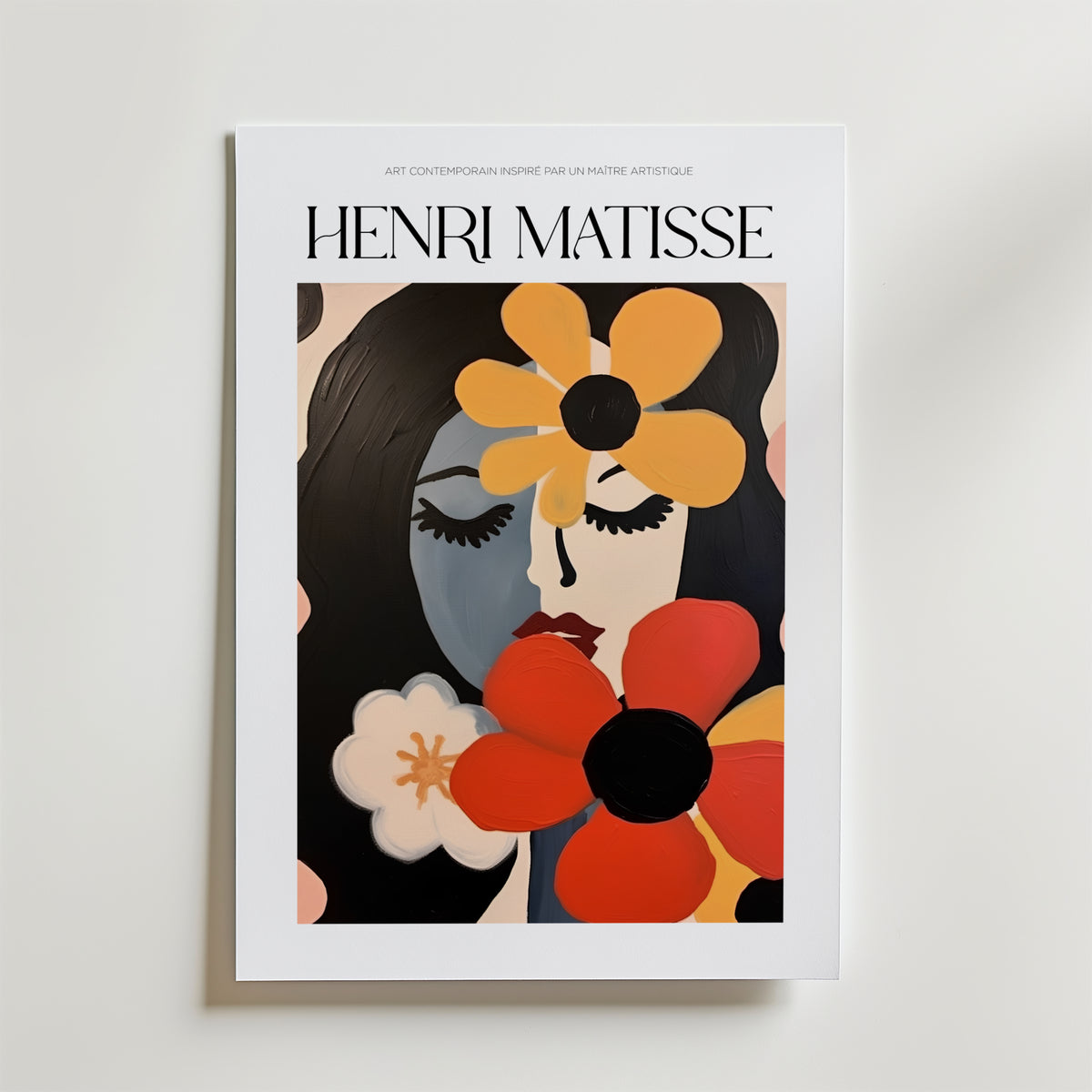 Floral Mask Matisse – stilfullt konsttryck från Bozetto, tryckt på matt finpapper