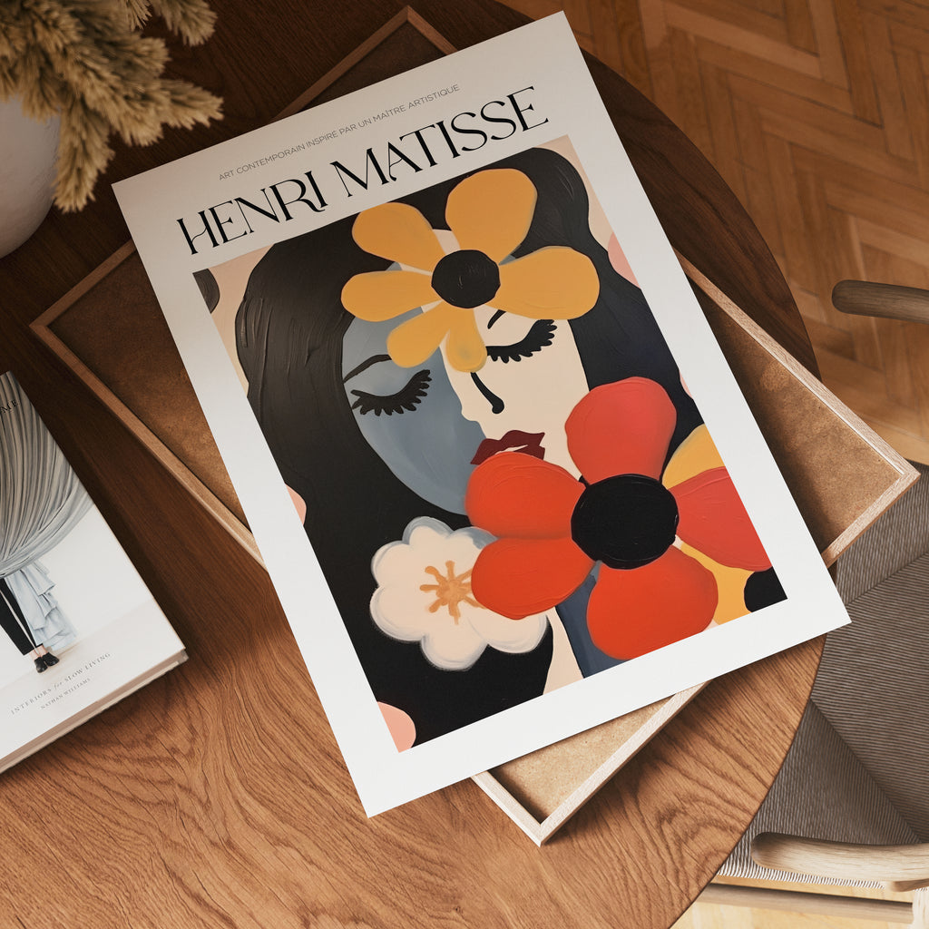 Floral Mask Matisse poster visad rakt fram – Bozetto affisch i hög tryckkvalitet