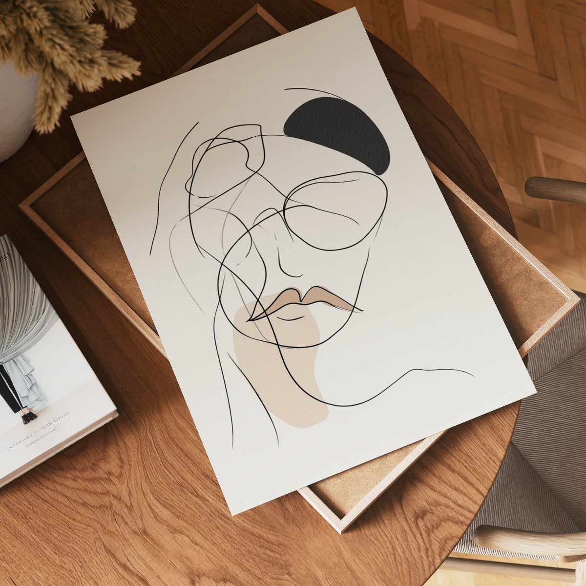 Attitude Line Art Woman – affisch med stilfullt motiv från Bozetto i hög kvalitet