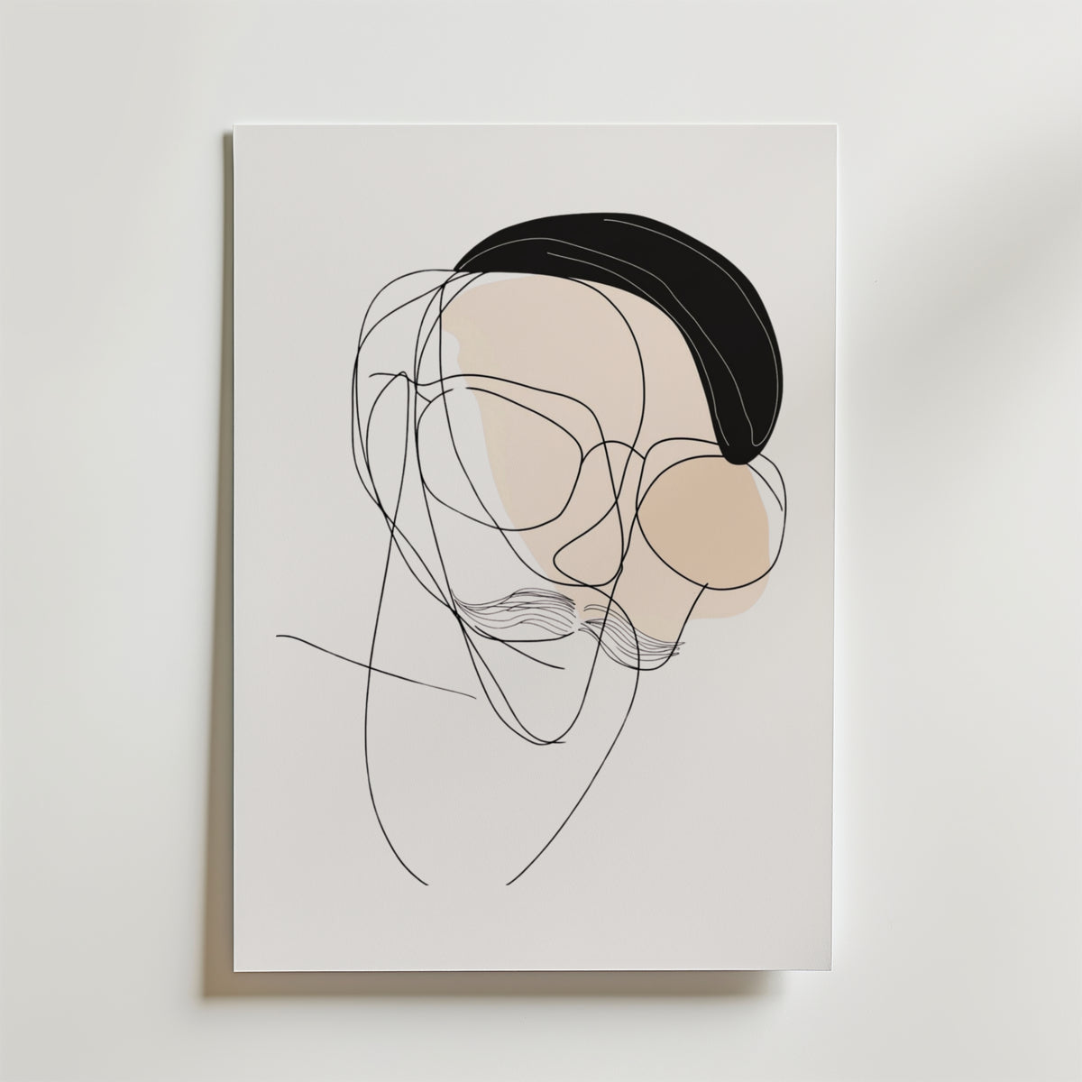 Abstract Bearded Man – stilfullt konsttryck från Bozetto, tryckt på matt finpapper