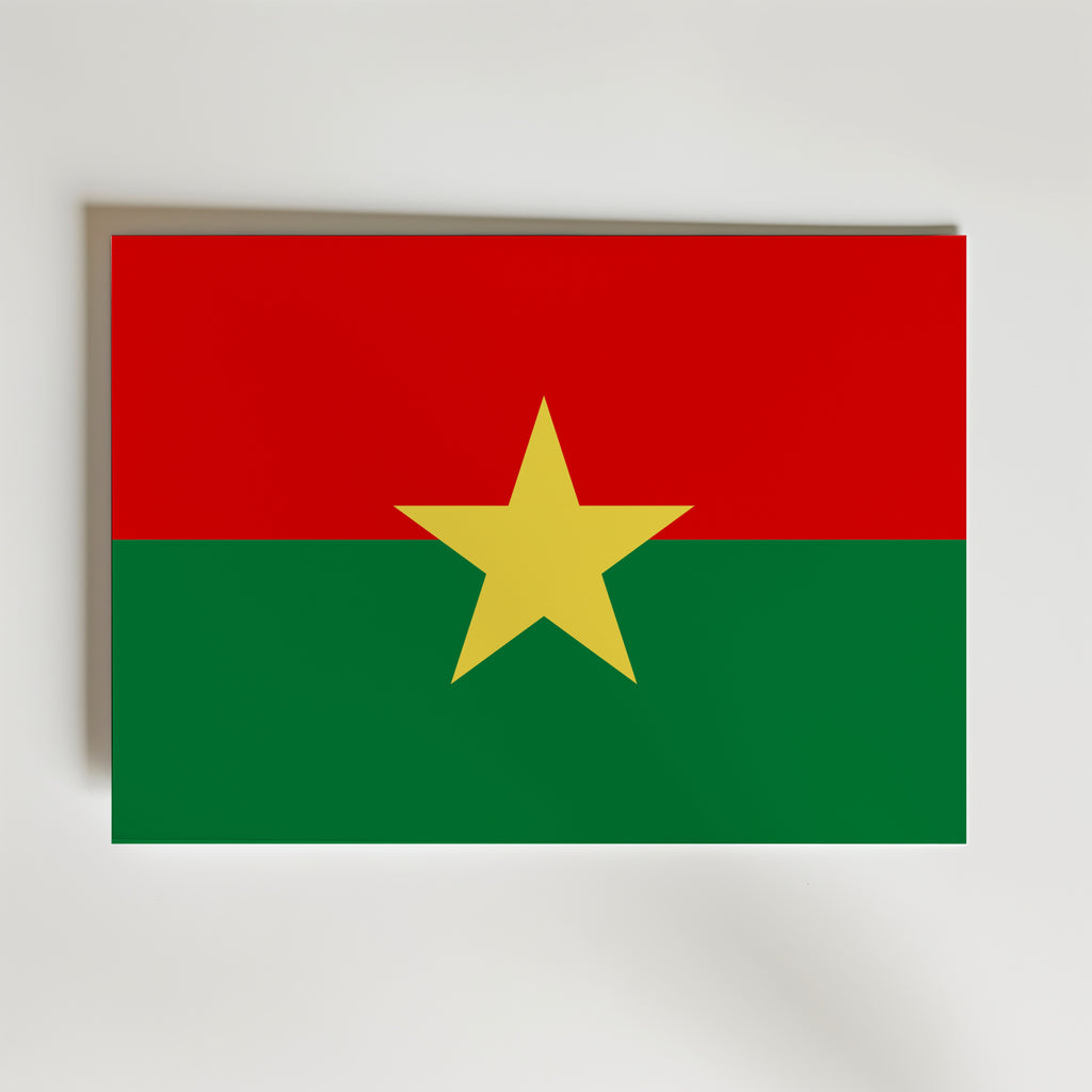 Burkina Faso National Flag Poster – modern konst och stilren konsttryck för hemmet hos Bozetto