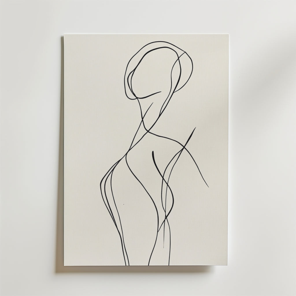 Abstract Curvy Female – stilfullt konsttryck från Bozetto, tryckt på matt finpapper