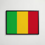 Mali National Flag Poster i svart ram – stilren konsttryck som väggdekor från Bozetto