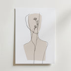 Beige Floral Silhouette – stilfullt konsttryck från Bozetto, tryckt på matt finpapper
