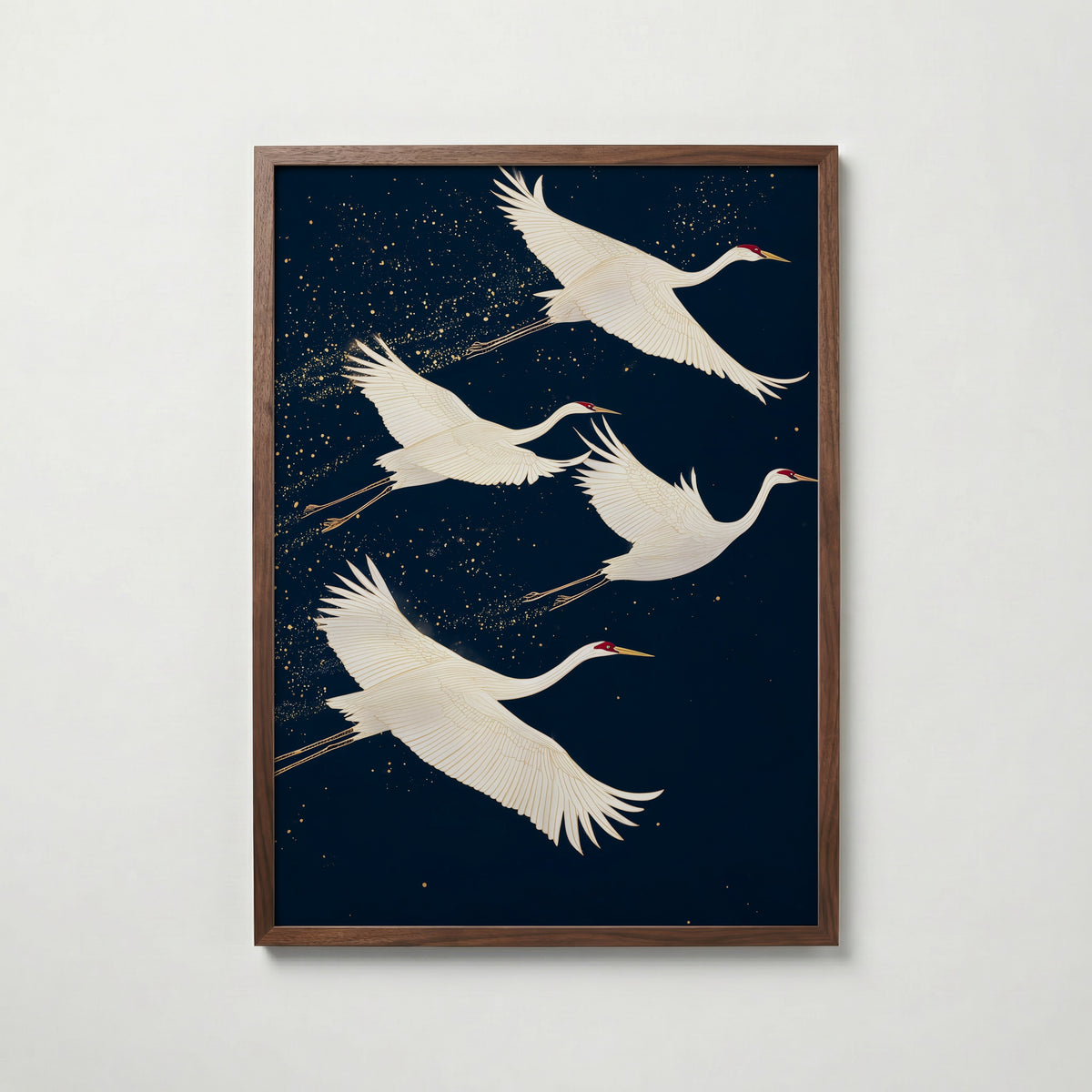 Midnight Cranes – affisch med snyggt motiv, köp enkelt hos Bozetto i flera storlekar