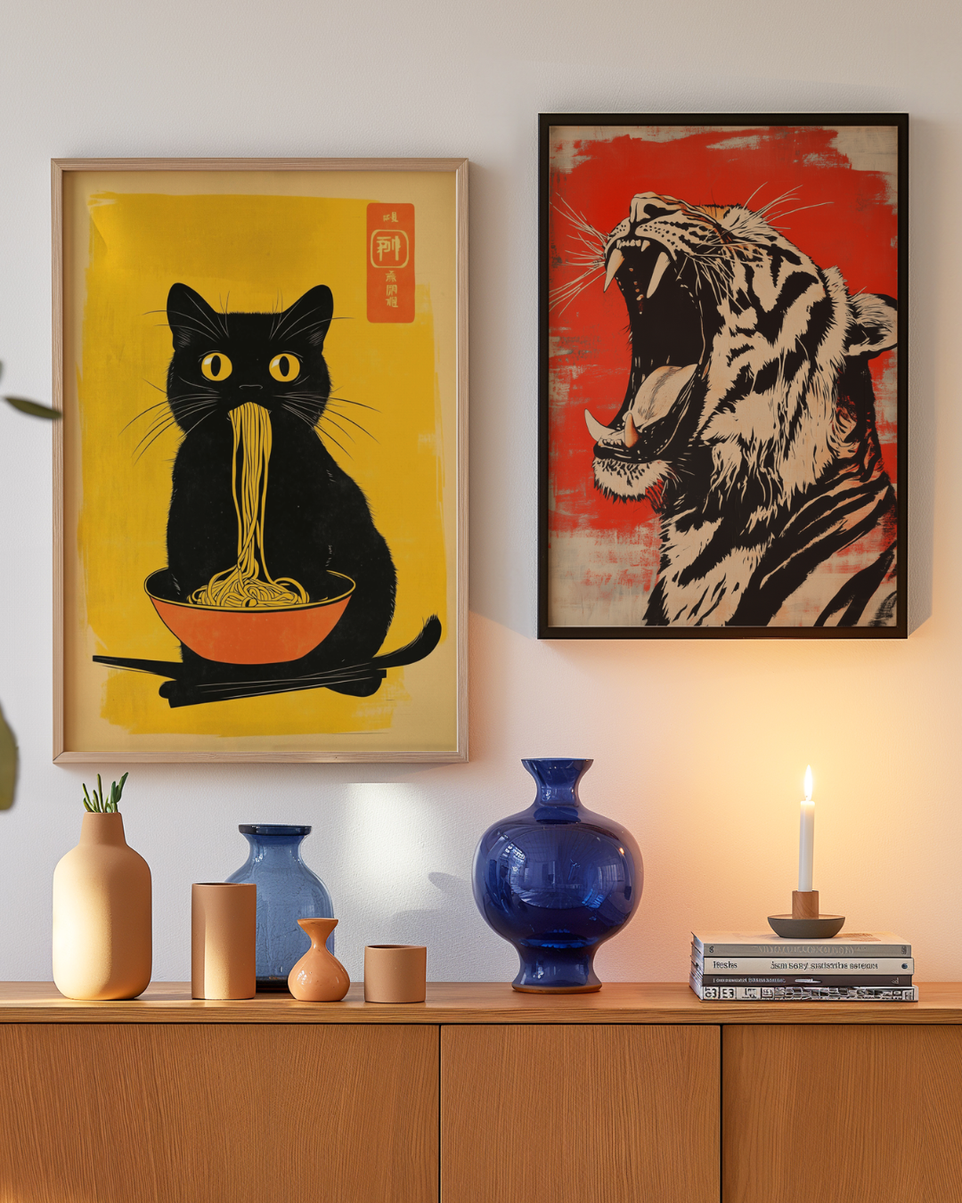 Bundle 2-pack Feline Roar Duo – kuraterad postercollection som lyfter hemmet hos Bozetto