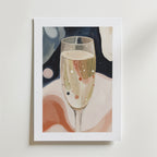 Champagne In Space – stilfullt konsttryck från Bozetto, tryckt på matt finpapper