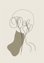 Floral Face Silhouette poster visad rakt fram – Bozetto affisch i hög tryckkvalitet