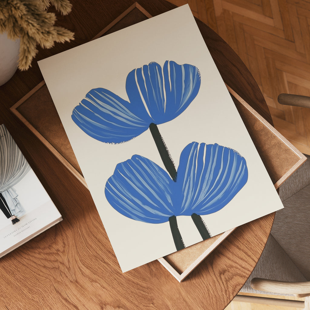 Blue floral Botanical Home – affisch med stilfullt motiv från Bozetto i hög kvalitet