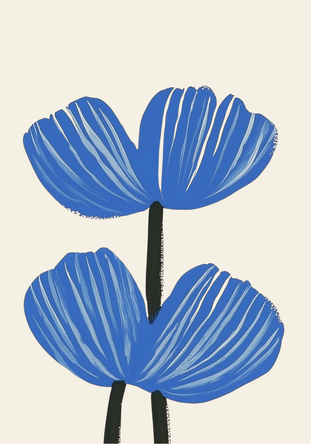 Blue floral Botanical Home poster visad rakt fram – Bozetto affisch i hög tryckkvalitet