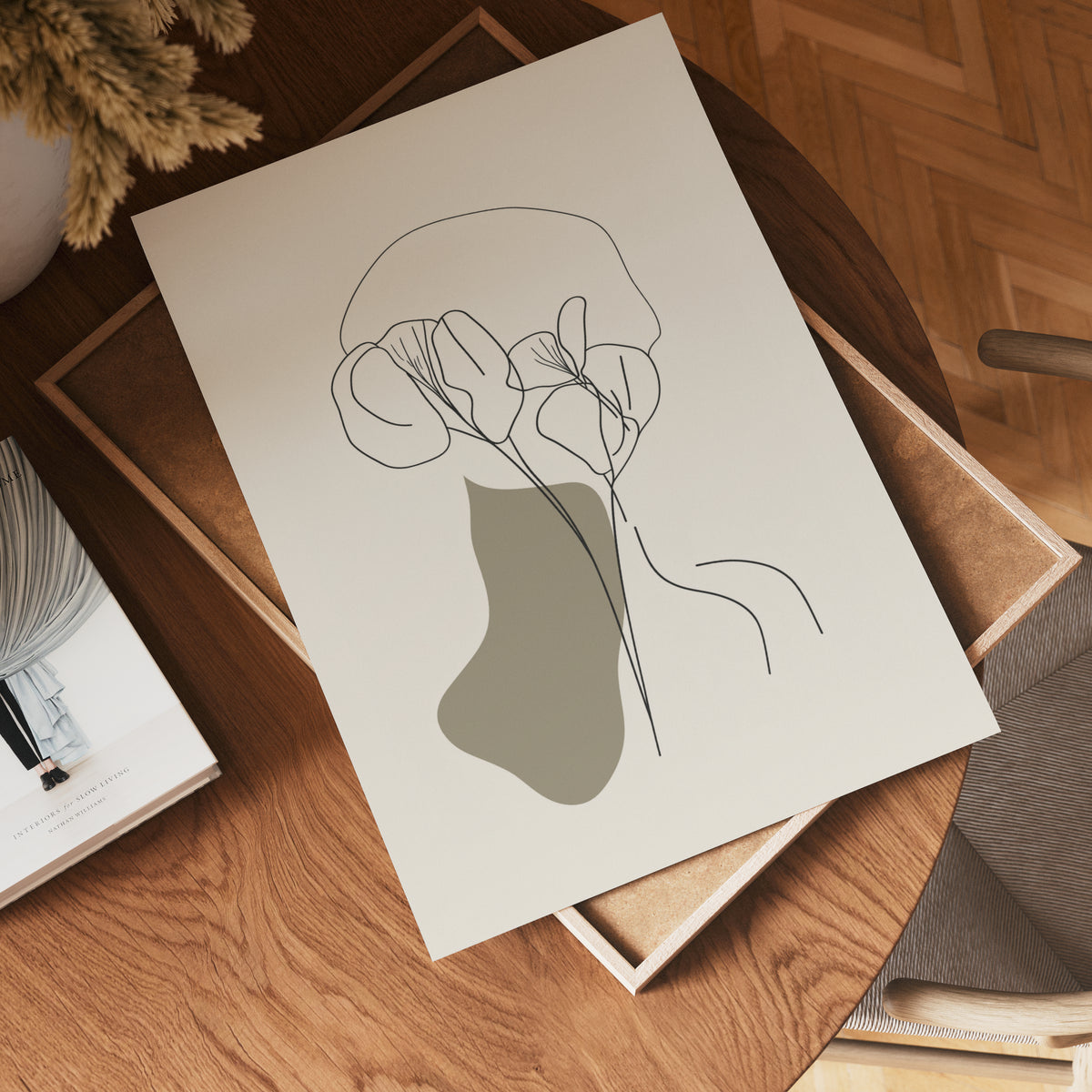 Floral Face Silhouette – affisch med stilfullt motiv från Bozetto i hög kvalitet