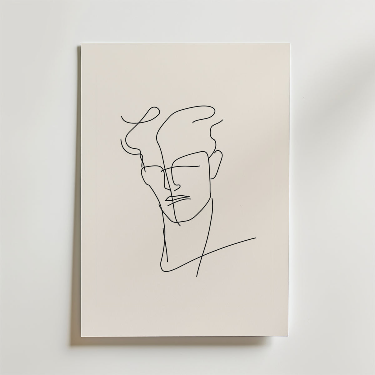 Modern Line Art Man – stilfullt konsttryck från Bozetto, tryckt på matt finpapper
