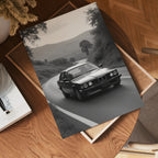 Vintage BMW poster visad rakt fram – Bozetto affisch i hög tryckkvalitet i hög tryckkvalitet
