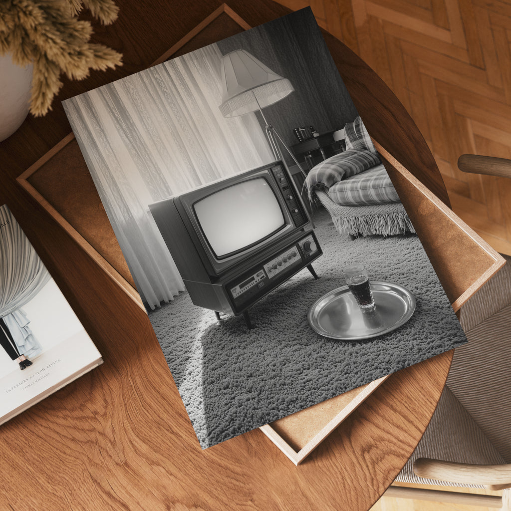 Vintage Living Room poster visad rakt fram – Bozetto affisch i hög tryckkvalitet