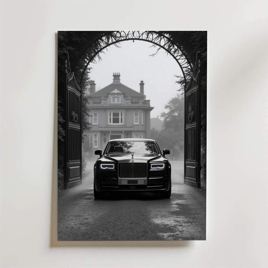 Vintage Rolls Royce No.2 – stilfullt konsttryck från Bozetto, tryckt på matt finpapper