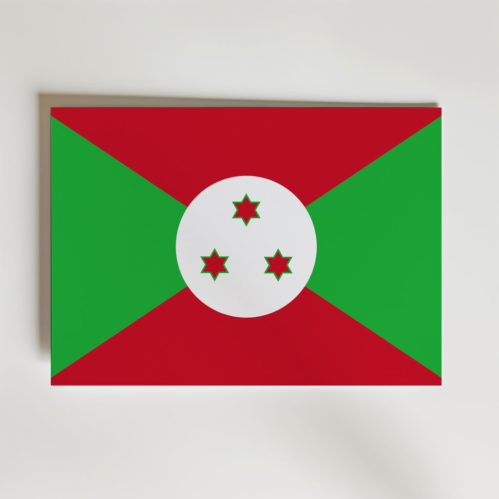 Burundi National Flag Poster – modern konst och stilren konsttryck för hemmet hos Bozetto