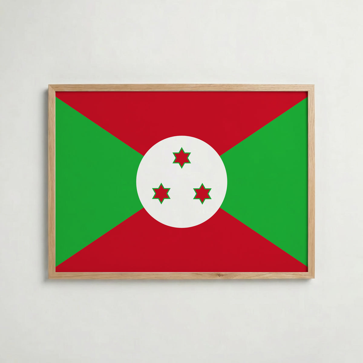 Burundi National Flag Poster i ekram – inramad konsttryck för stilren inredning hos Bozetto