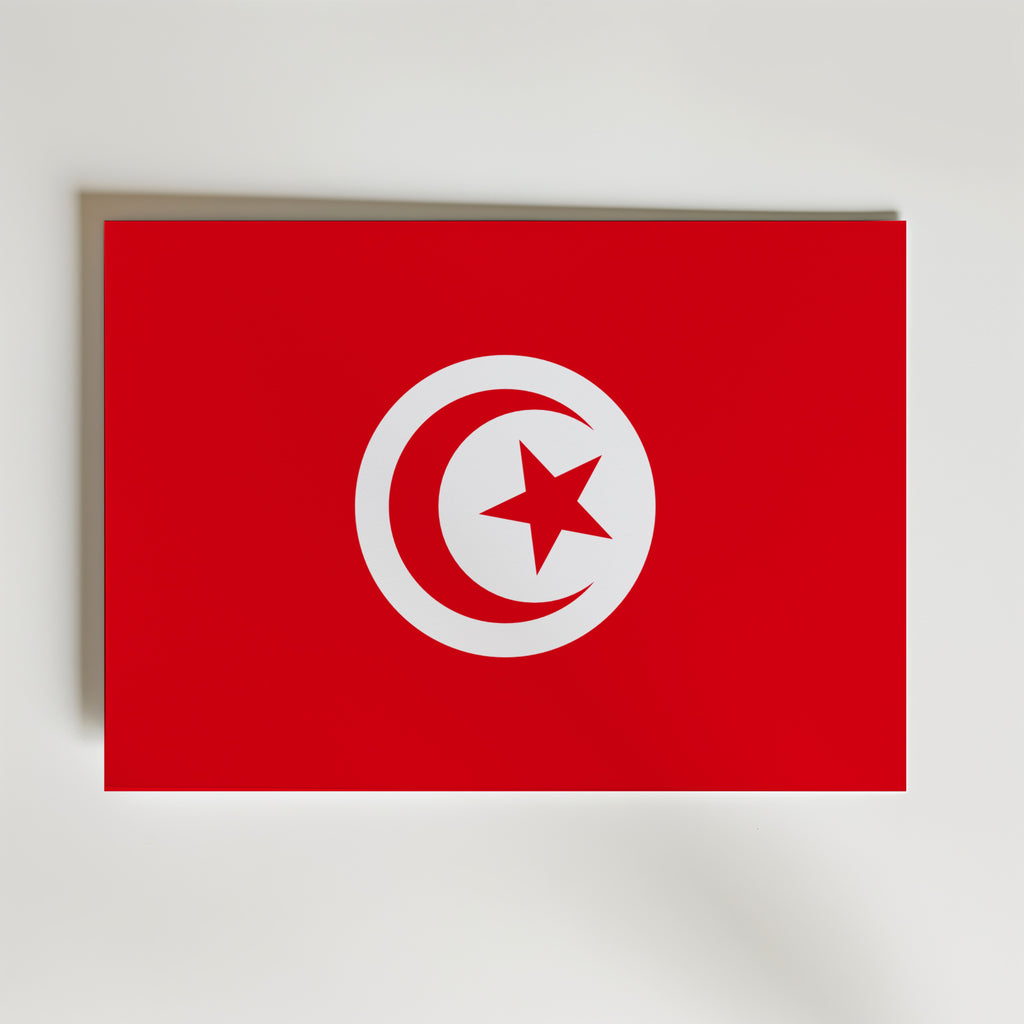 Tunisia National Flag Poster – modern konst och stilren konsttryck för hemmet hos Bozetto
