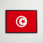 Tunisia National Flag Poster i svart ram – stilren konsttryck som väggdekor från Bozetto