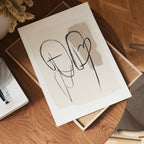 Minimal Heart Connection poster visad rakt fram – Bozetto affisch i hög tryckkvalitet