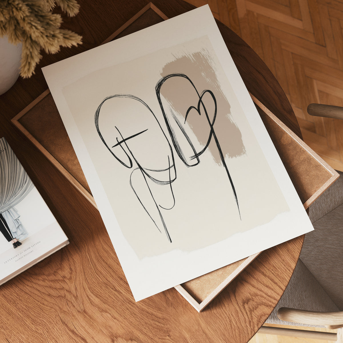 Minimal Heart Connection poster visad rakt fram – Bozetto affisch i hög tryckkvalitet