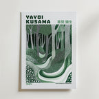 Mockup av Yayoi Kusama Forest of affisch på vägg – köp enkelt hos Bozetto i hög kvalitet
