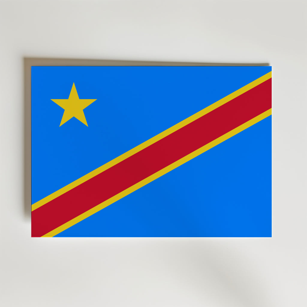 DR Congo National Flag Poster – modern konst och stilren konsttryck för hemmet hos Bozetto