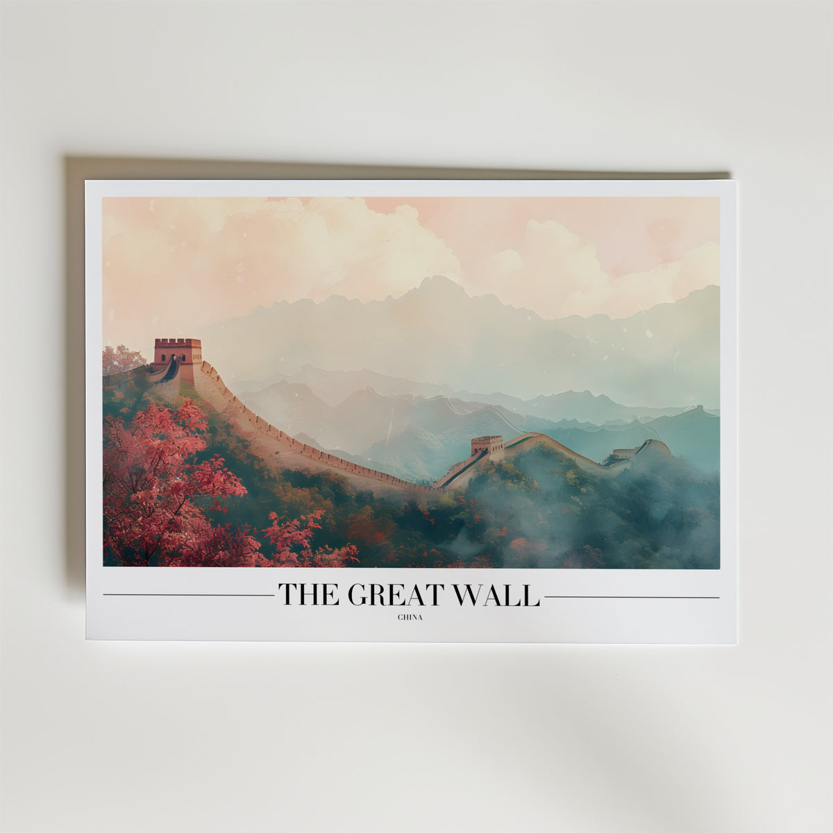 The Great Wall – stilfullt konsttryck från Bozetto, tryckt på matt finpapper i hög tryckkvalitet