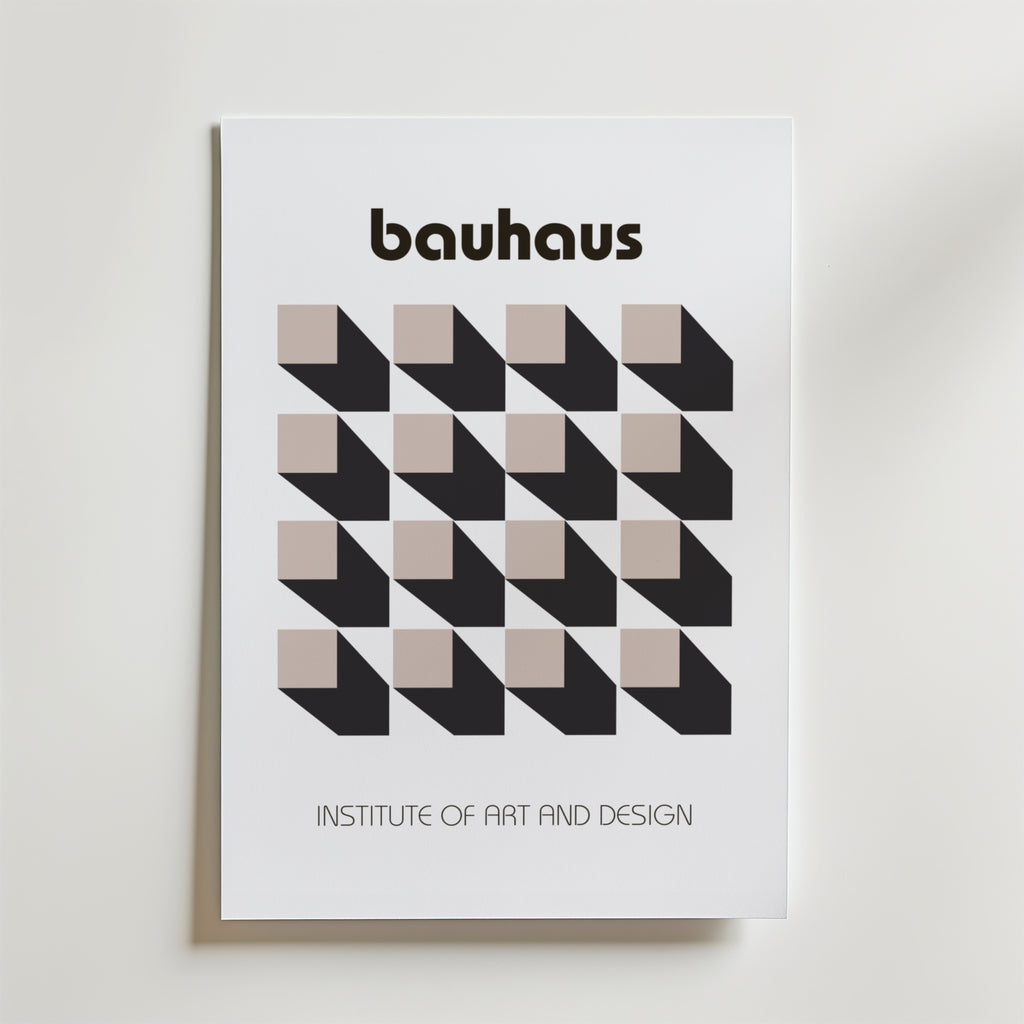 Bauhaus Optical Grid – stilfullt konsttryck från Bozetto, tryckt på matt finpapper