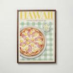 Hawaii affisch i valnötsram – mörkbrun inramning med exklusiv känsla, Bozetto i hög tryckkvalitet